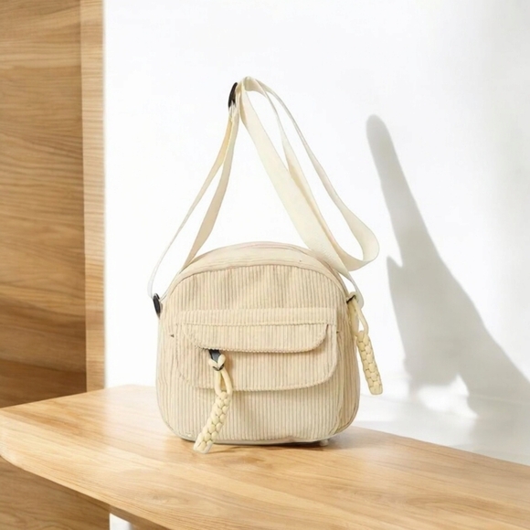 NEW!  Trending corduroy crossbody  bag - Picture 7 of 9